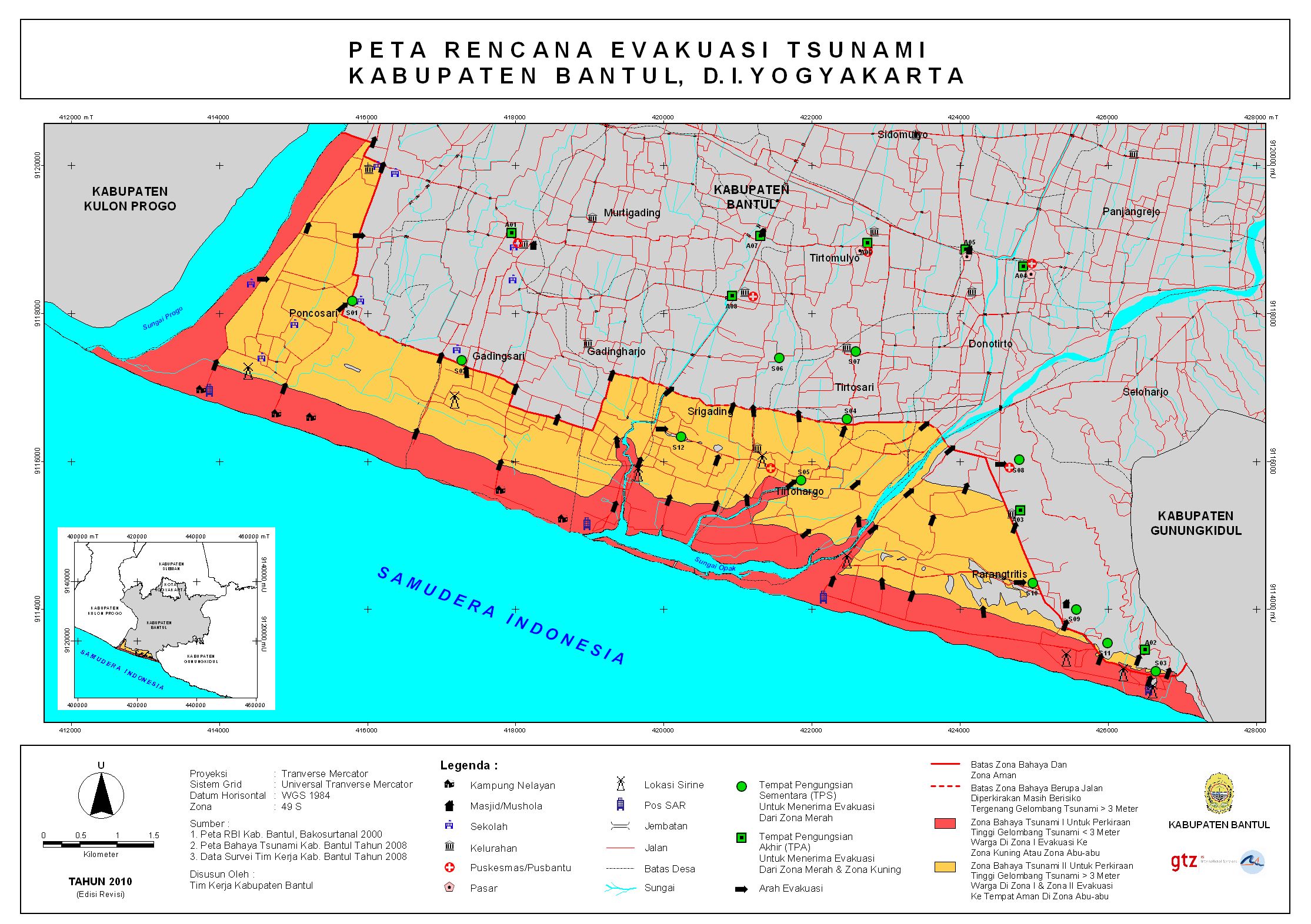 Tsunami Kit Tsunami Evacuation Map DIY Bantul